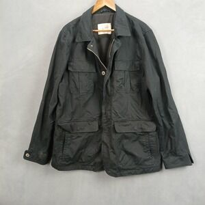 Article 365 Military Jacket Mens XL Black Cotton Button Front Utility Casual